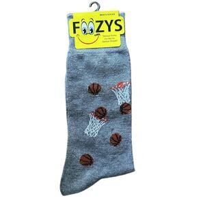NWT Foozys Gray Basketball Novelty Socks Men Size One Size